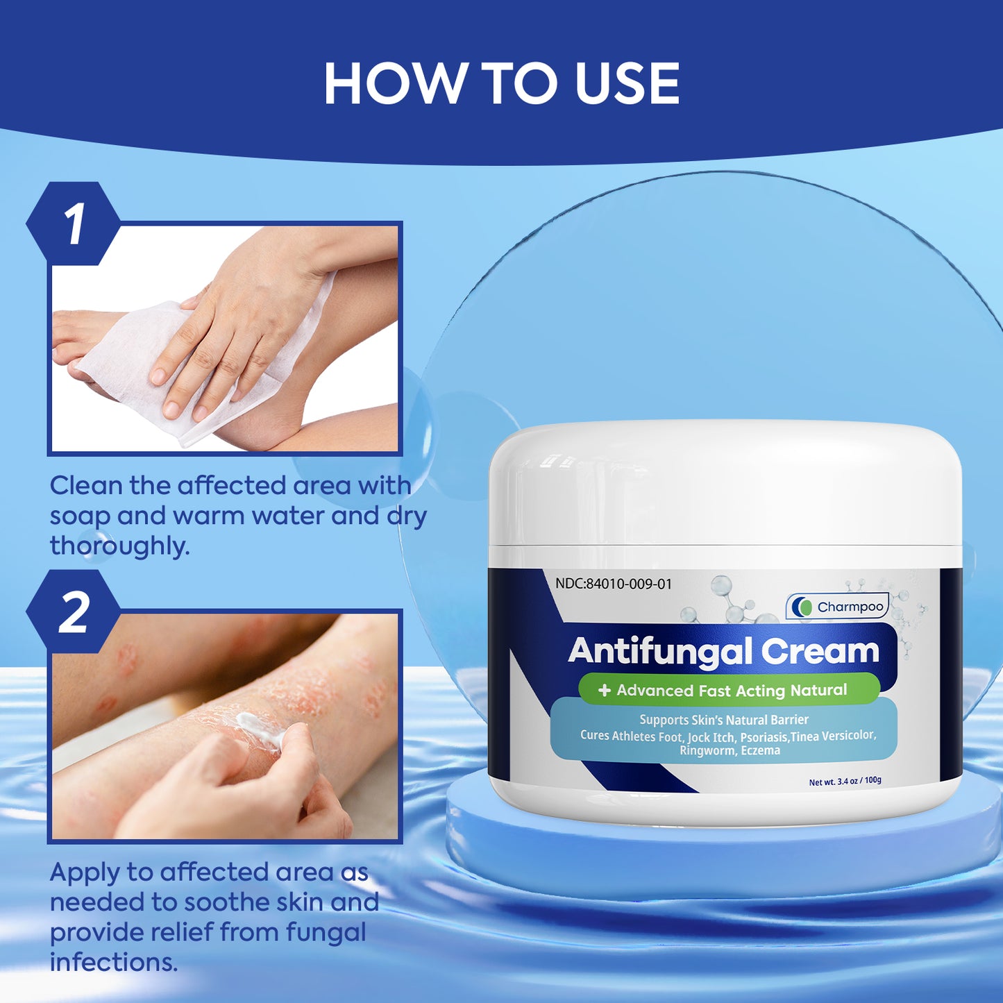 Crema corporal antifúngica avanzada (lata de 100 g) 